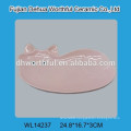 Lovely wholesale pink ceramic fox plate